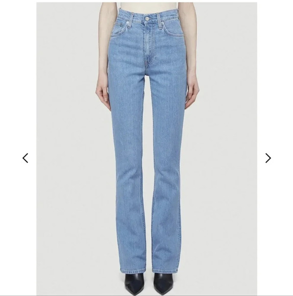 HELMUT LANG Femme Hi Boot Cut Flare Jeans Light Stone Blue 25 - Picture 2 of 14